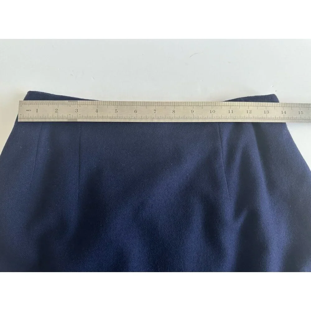 Vtg SAVANNAH 1114 Woolmark Skirt Womens 10 Navy 100% Wool Lined Academia‎ Preppy